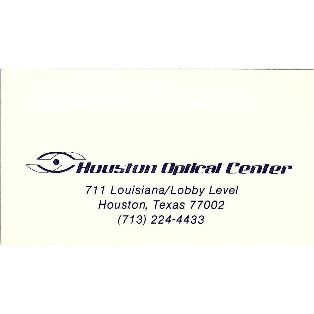 Houston Optical Canter Houston Texas Vintage Business Card SB4-B3