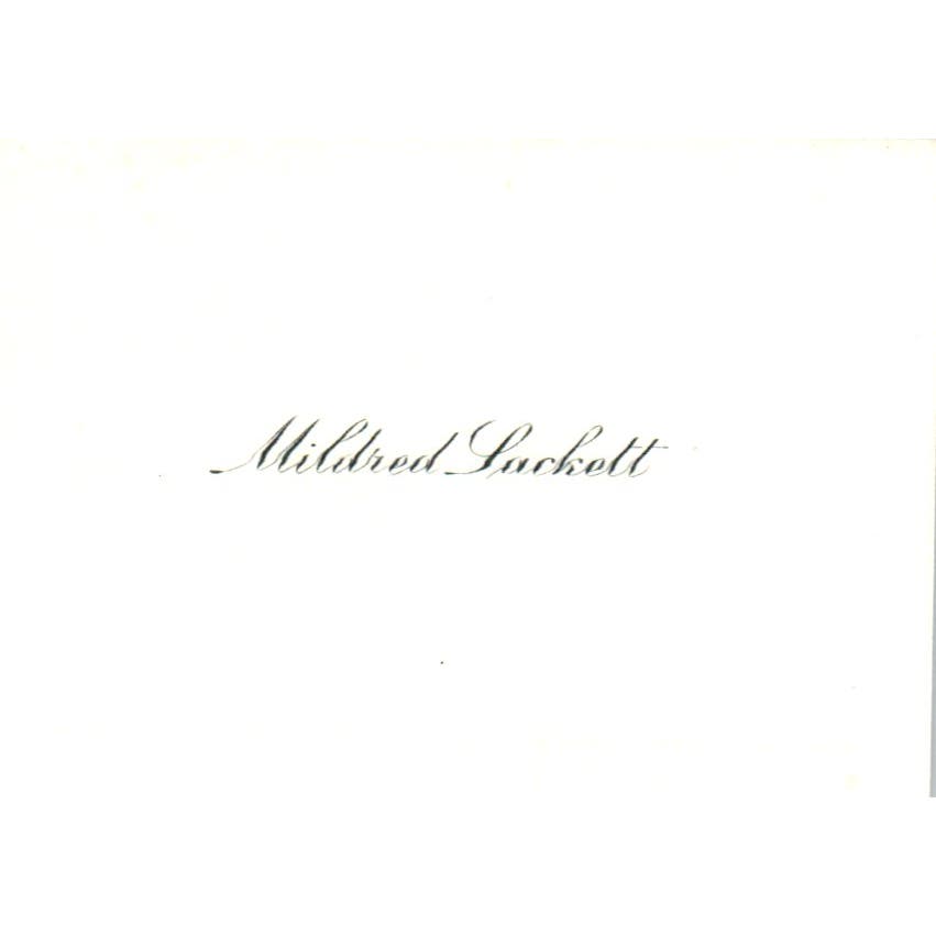 Vintage Calling Card - Mildred Sackett AE6