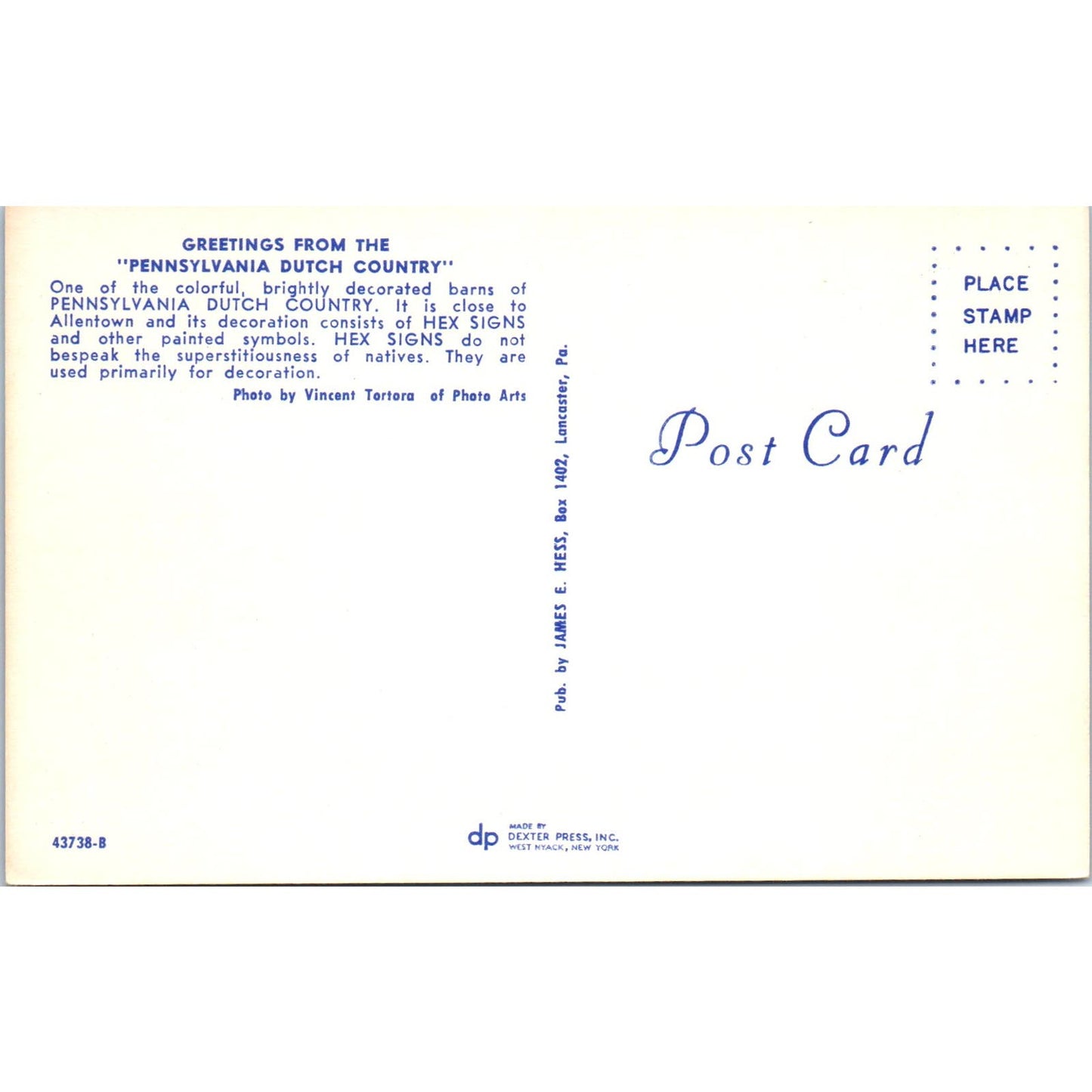 Amish Hex Sign on Red Barn Pennsylvania Dutch Country Postcard PD8