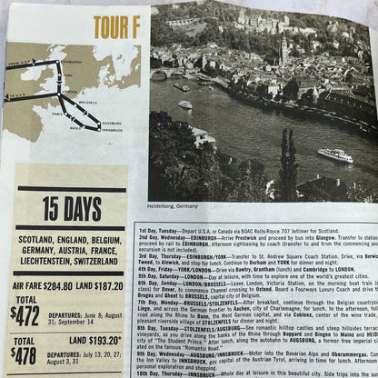 1965 B.O.A.C. Cunard Val-U-Tours Pocket Holidays of Europe Brochure TI8-S3