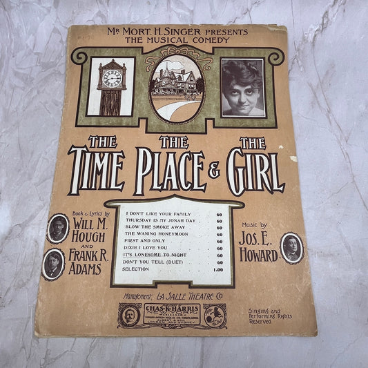 1906 The Time The Place The Girl It's Lonesome To Night Antique Sheet Music Ti5
