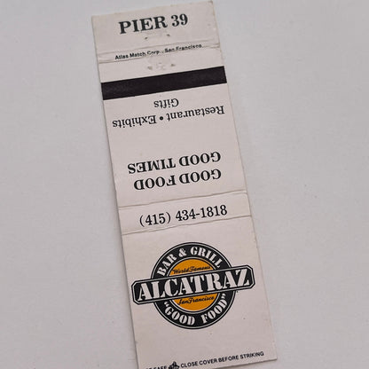 Alcatraz Bar & Grill Pier 39 Vintage Matchbook Cover TB6-MB2-3