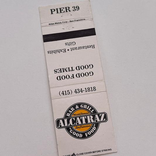 Alcatraz Bar & Grill Pier 39 Vintage Matchbook Cover TB6-MB2-3
