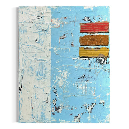 Original Mixed Media Modern Art Collage Painting 11x14 "Copper"