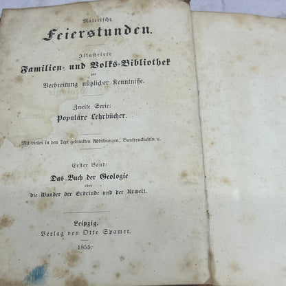 1855 Buch Der Geologie C.C. Ritter Von Leonhard German Geology Book TE5-OB