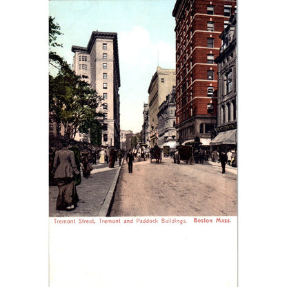 c1905 Tremont Street Tremont & Paddock Buildings Boston MA Original Postcard PC9