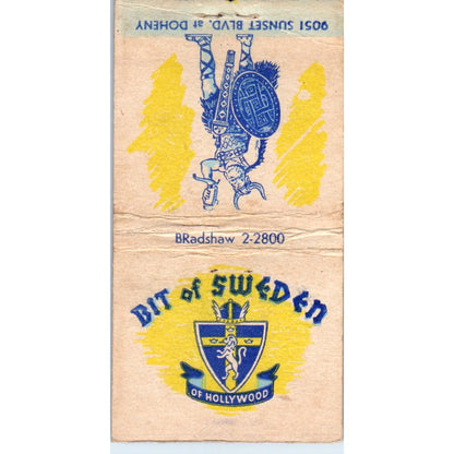 Bit of Sweden of Hollywood Skål & Smörgåsbord Vintage Matchbook Cover SF4-Y7
