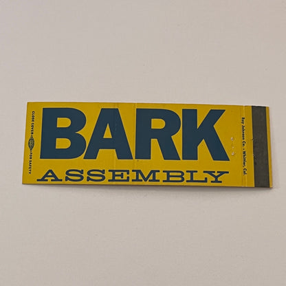 Bark Assembly Vintage Matchbook Cover TB6-MB2-2
