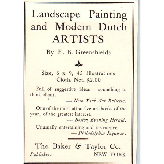 The Baker & Taylor Co Art Prints NY c1905 Victorian Ad AE9-MA5