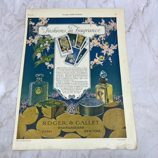 Fashions in Fragrance Roger & Gallet Parfumeurs Paris NY 1924 Magazine Ad FL6-11