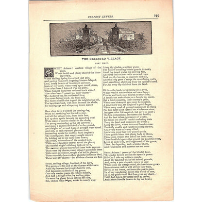 The Deserted Village Part First - Goldsmith 3 Pages 1884 Poem TA5-CJ-4