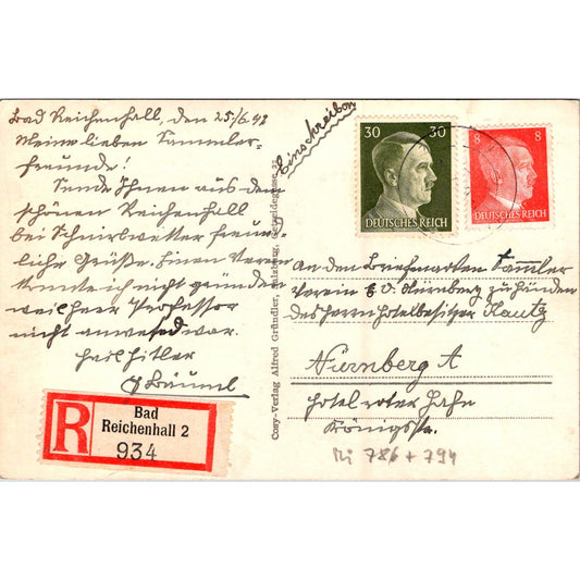 WWII Weltkurort Bad Reichenhall 1942 German Reich Postcard TE2-GRQ