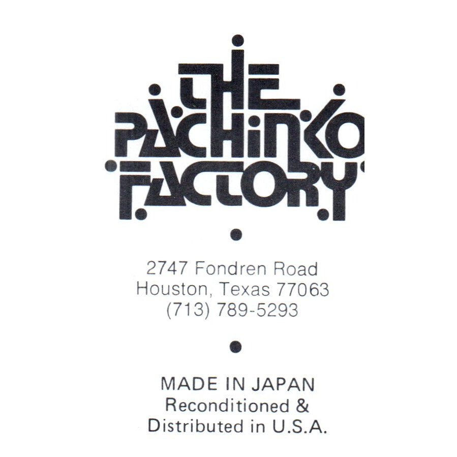 Vintage The Pachinko Factory Houston 2747 Fondren Road TX Business Card SF3-B1