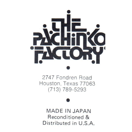 Vintage The Pachinko Factory Houston 2747 Fondren Road TX Business Card SF3-B1
