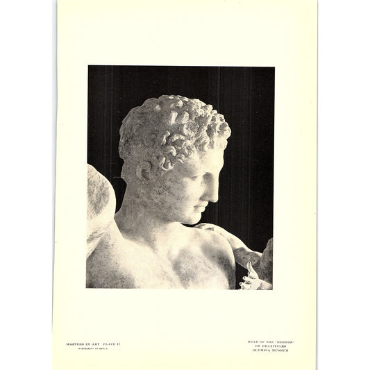 Head of the Hermes - Praxiteles - 1902 Litho Art Print AF4-9