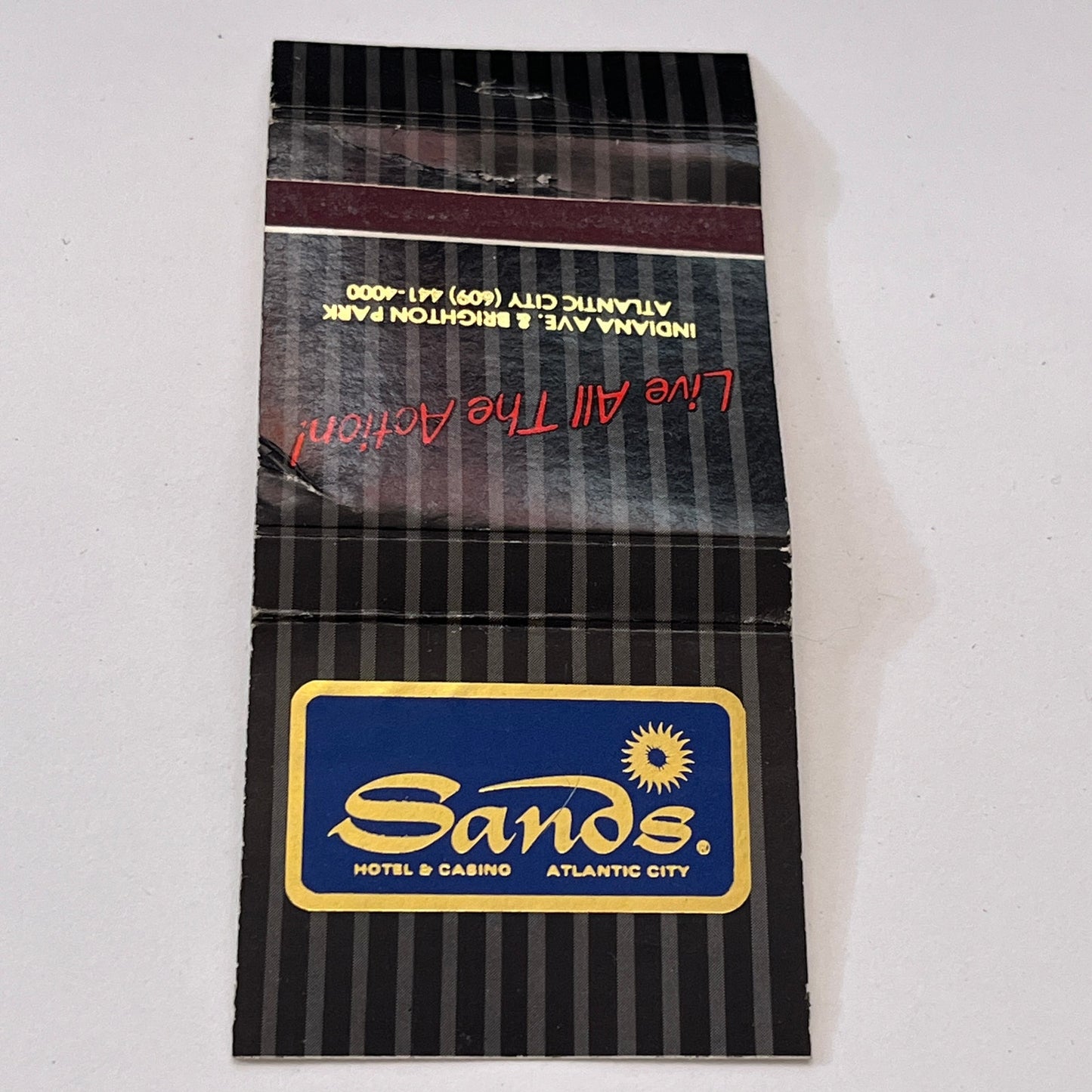 Sands Hotel & Casino Atlantic City NJ Vintage Matchbook Cover TB6-MB1-9