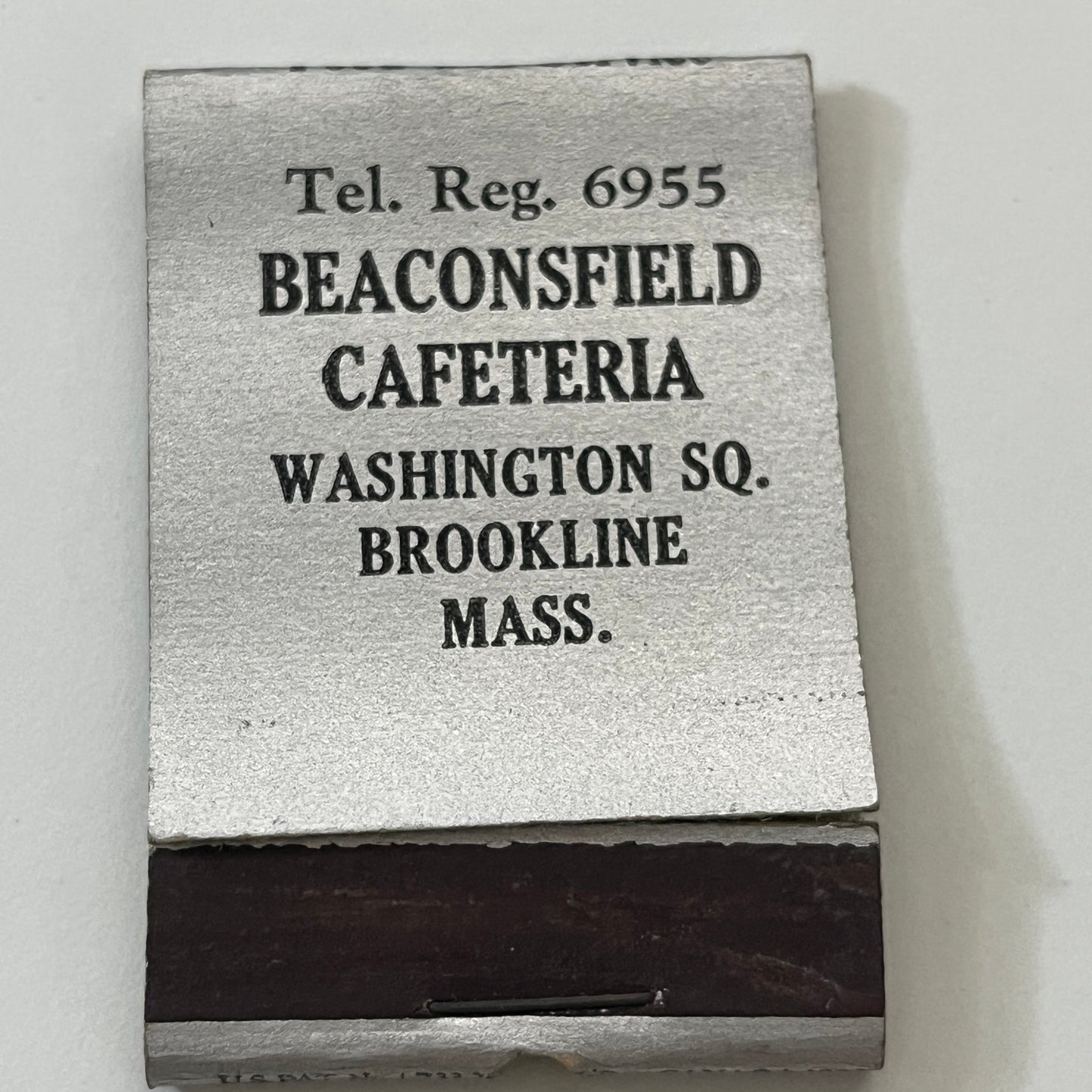 Beaconsfield Cafeteria Washington Square Brookline MA Matchbook Cover TB6-MB1-3