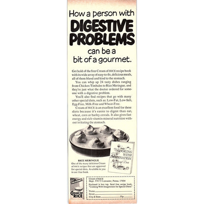 Cream of Rice for Digestive Problems Lancaster PA 1972 Ad AF3-16