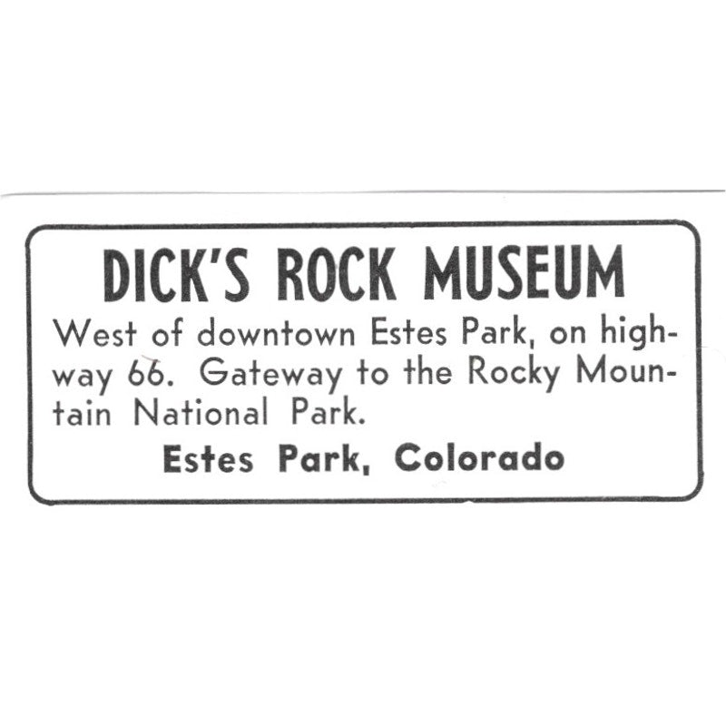 Dick's Rock Museum Estes Park Colorado 1972 Ad AF8-S3