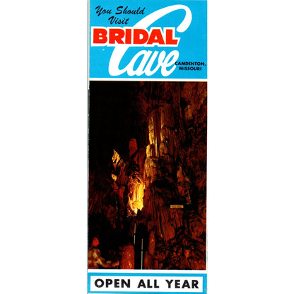 1950s Bridal Cave Camdenton Missouri Fold Out Map and Travel Brochure TJ5-TB