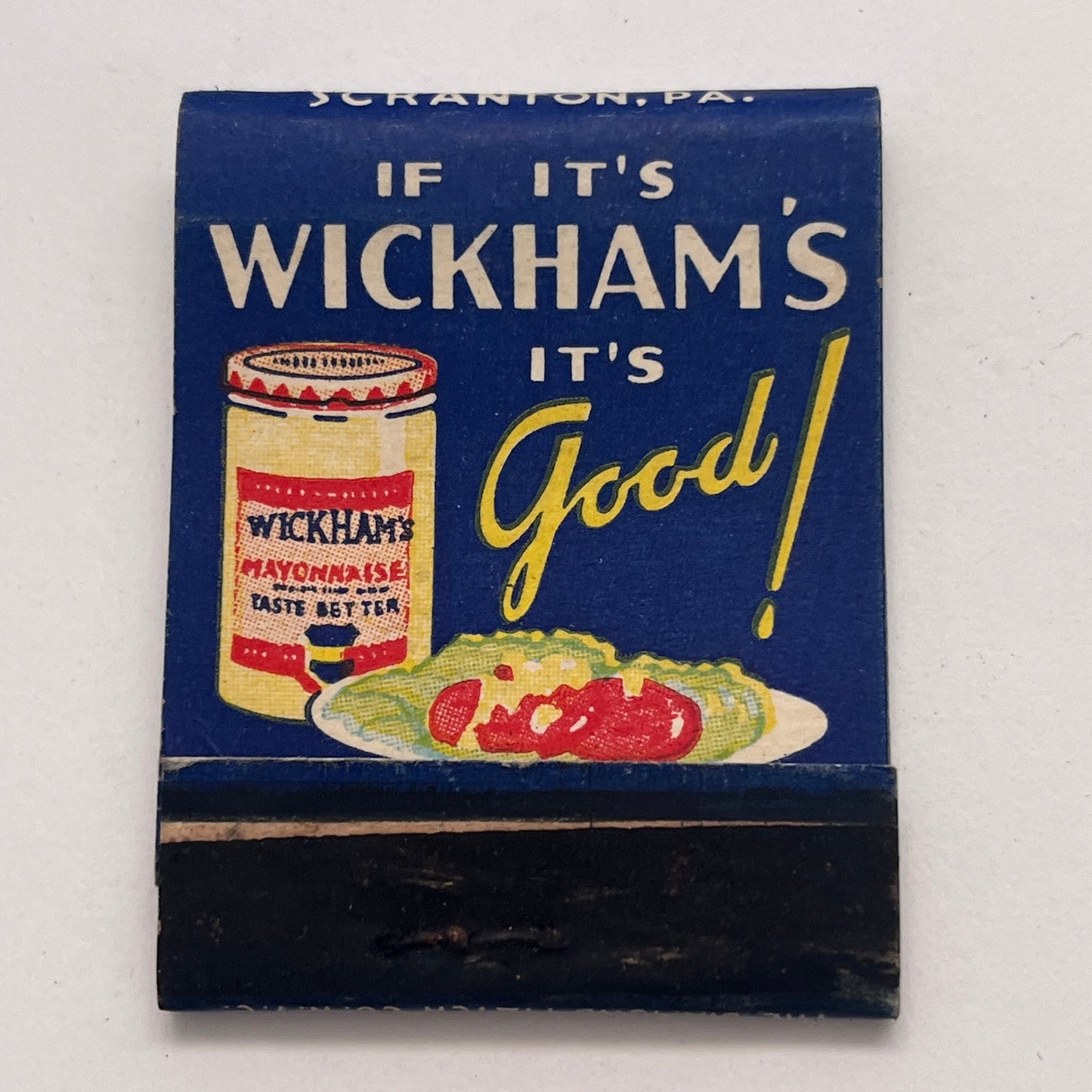 Wickham's Mayonnaise Saratoga Potato Chips Vintage Matchbook Cover TB8-MB-7