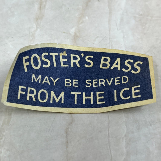 Vintage Foster's Bass Brand Beer Label May Be Served From the Ice AE5