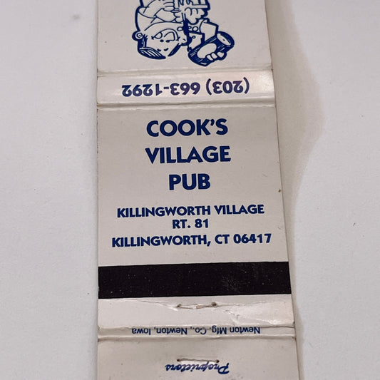 Cook's Village Pub Killingworth Village CT Vintage Matchbook Cover TB6-MB1-11