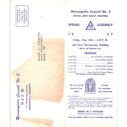 1957 Minneapolis Council No 2 Spring Assembly Program AE2
