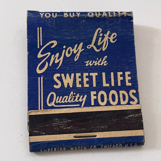 Sweet Life Quality Foods Vintage Matchbook Cover TB8-MB-8
