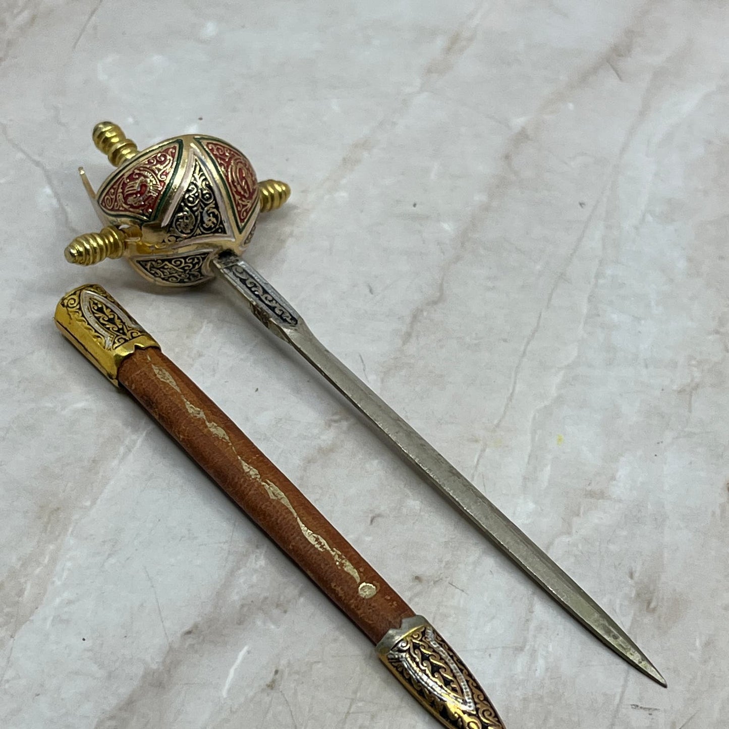 Vintage Sword and Scabbard Letter Opener 5.5" Spain SB3