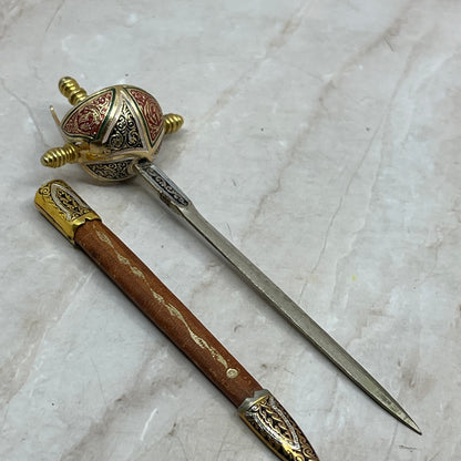 Vintage Sword and Scabbard Letter Opener 5.5" Spain SB3