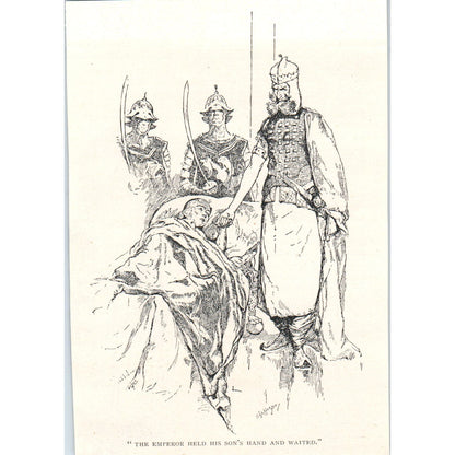 The Emperor Held His Son's Hand and Waited 1897 Victorian Illustration AE9-TS4