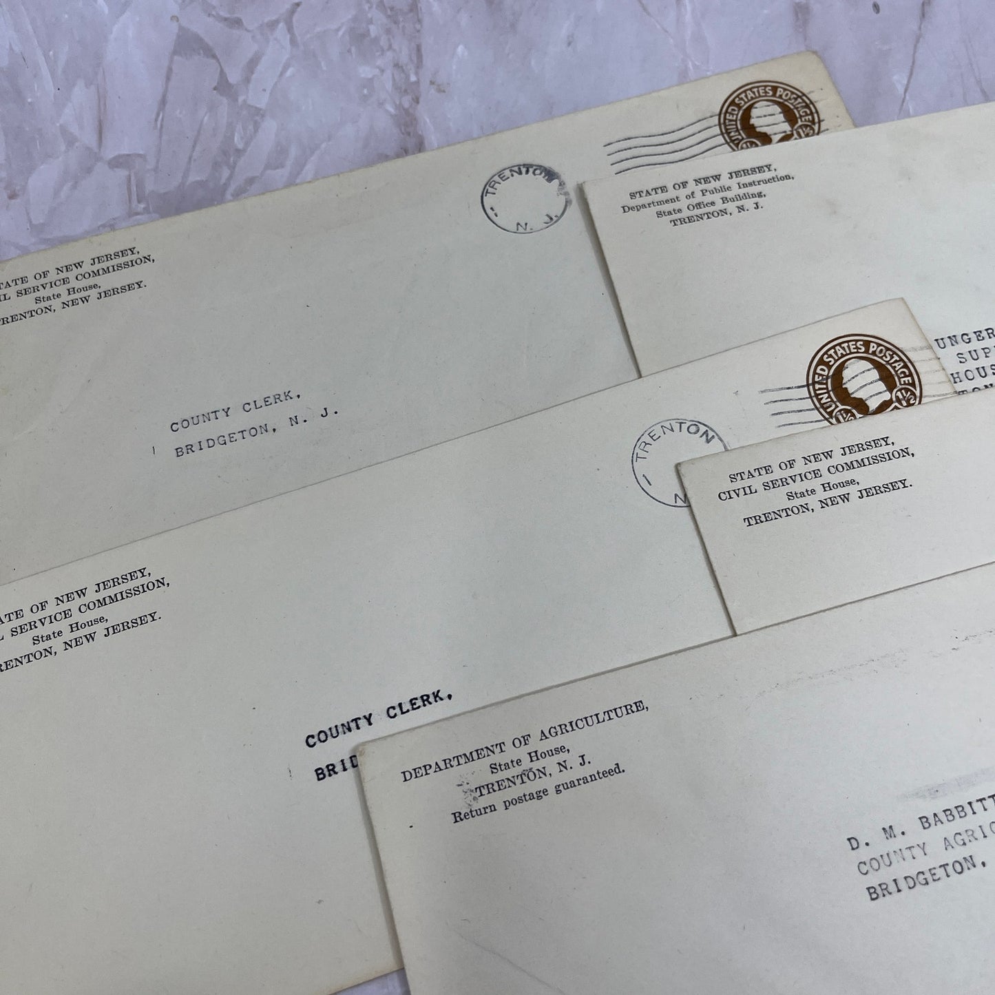 1950s Lot State of New Jersey Trenton Postal Cover Envelopes TI5-E-15