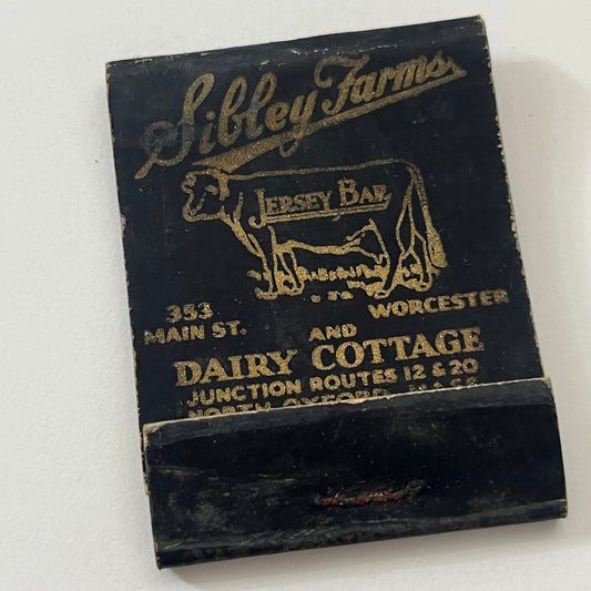 Sibley Farms Dairy Cottage Oxford MA Vintage Matchbook Cover TB8-MB-8