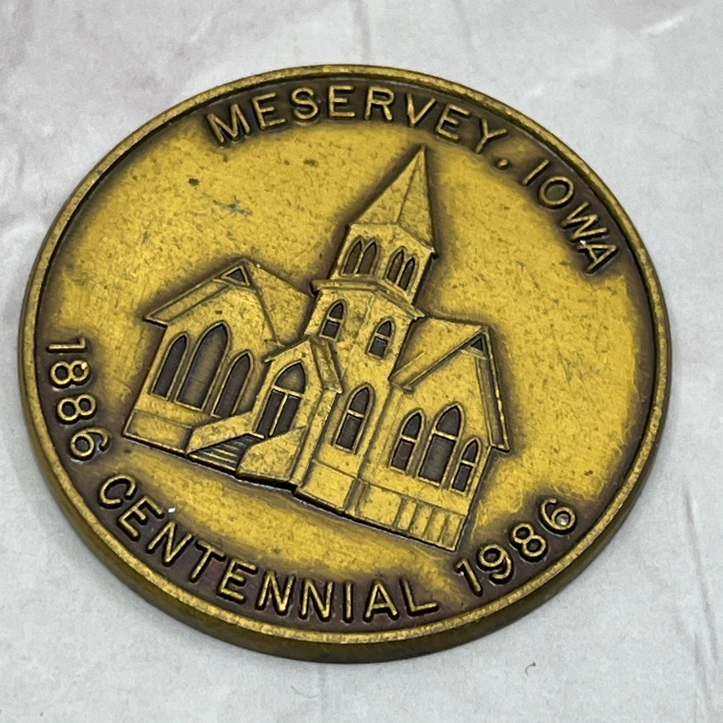 1986 Meservey Iowa Centennial Souvenir Commemorative Coin SE2