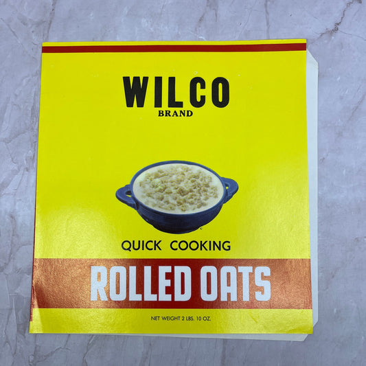 Wilco Quick Cooking Rolled Oats Label Williams Bros. & Co. Wilkes Barre PA TH9