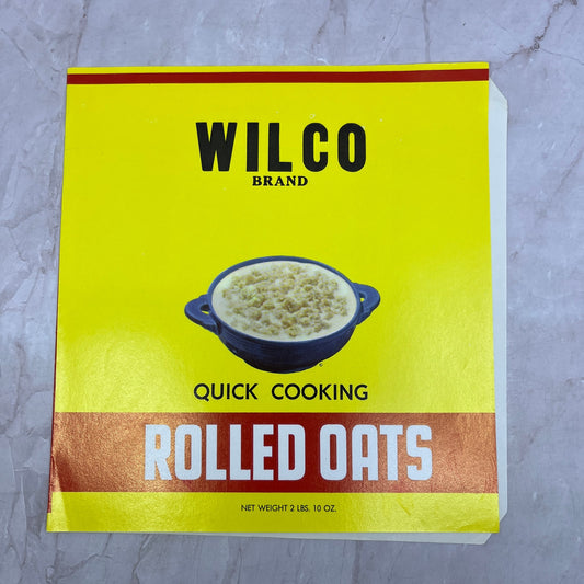 Wilco Quick Cooking Rolled Oats Label Williams Bros. & Co. Wilkes Barre PA A19