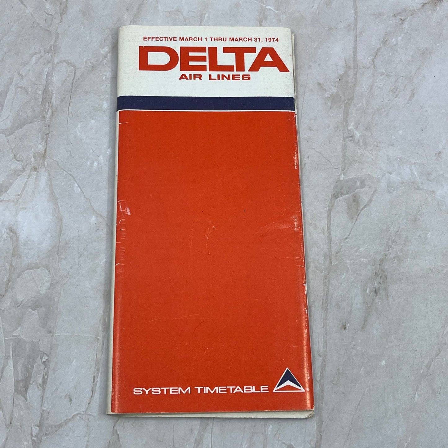1974 March Delta Airlines System Timetable Book TJ4-P2