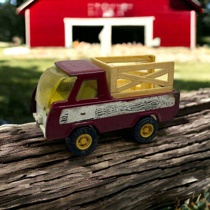 1976 Buddy L Horse Rack Stake Side Farm Truck Steel Red White Vehicle Car TH5