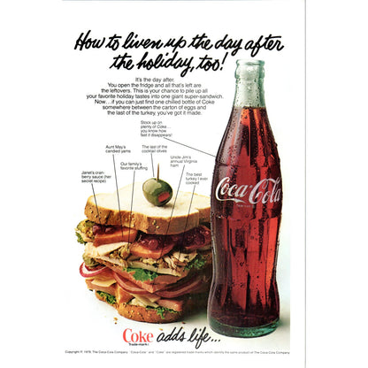 1978 Coca Cola Coke Day After Thanksgiving Magazine Advertisement 6.5x10" AE4