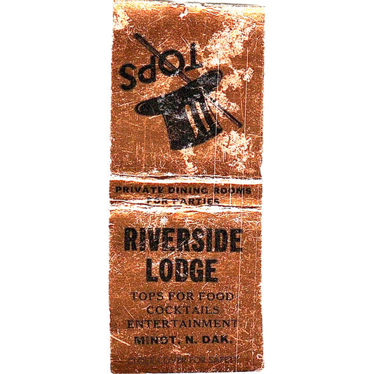 Tops Riverside Lodge Minot North Dakota Vintage Matchbook Cover SC7-Y7