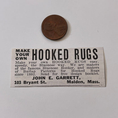 Hooked Rugs John E. Garrett Malden MA 1936 Ad SAG4-M4