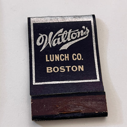 Walton's Lunch Co Boston MA Vintage Matchbook Cover TB8-MB3-8