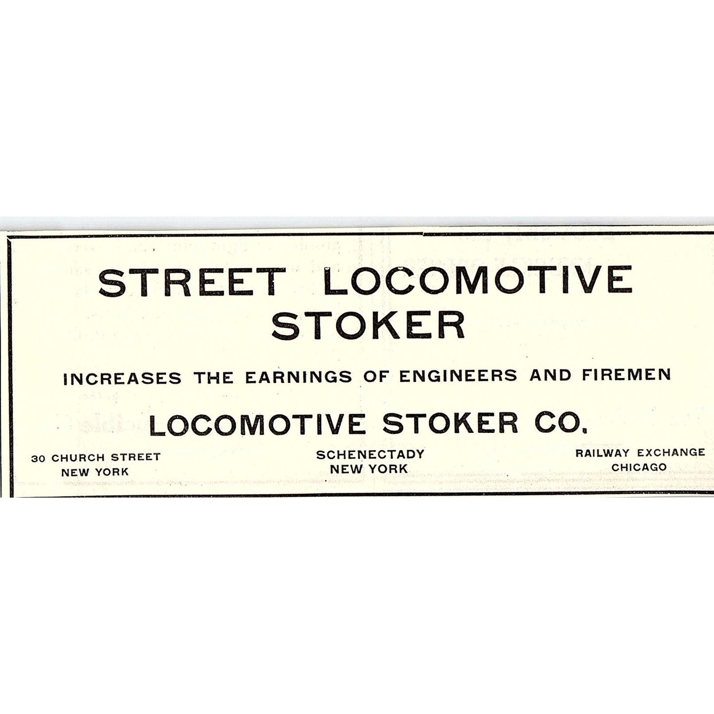 Street Locomotive Stoker Co Schenectady NY 1914 Original Ad AF3-10