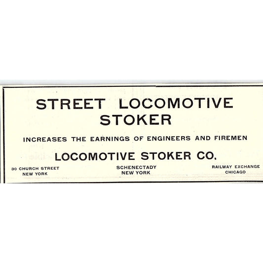 Street Locomotive Stoker Co Schenectady NY 1914 Original Ad AF3-10