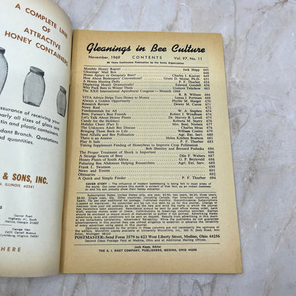 1969 Nov Gleanings in Bee Culture Magazine Bees Beekeeping Honey TD7