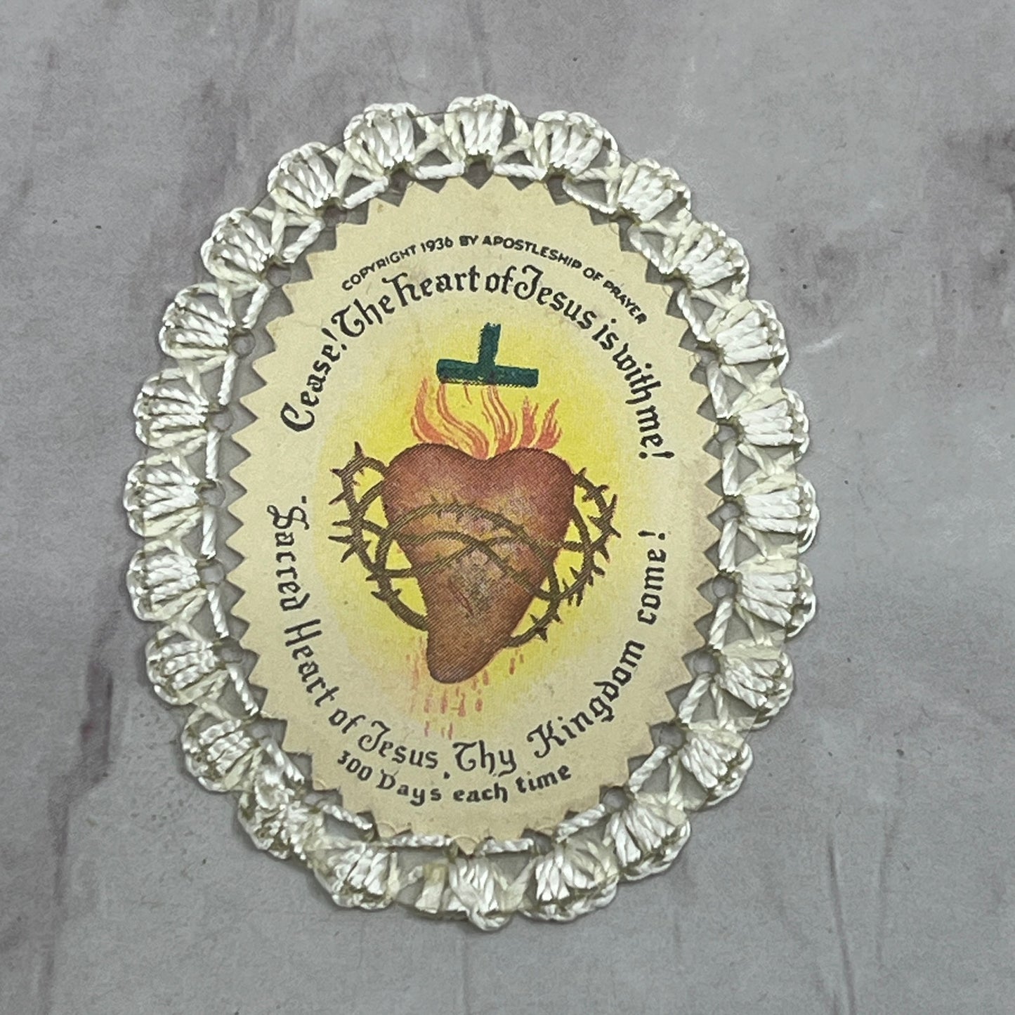 1936 Sacred Heart of Jesus Prayer Medallion AF9-M1