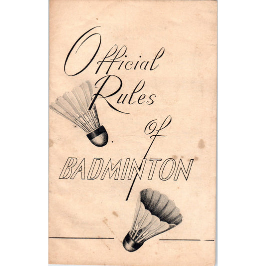 Vintage Official Rules Of Badminton Instruction Booklet AF1-RR2