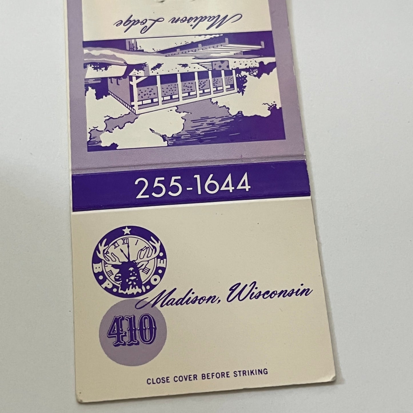 BPOE 410 Madison Wisconsin Vintage Matchbook Cover TB6-MB1-14