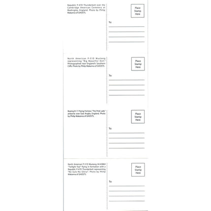 P-47D Thunderbolt P-51D Mustang B-17 Flying Fortress Postcard Fold Out Set PC18